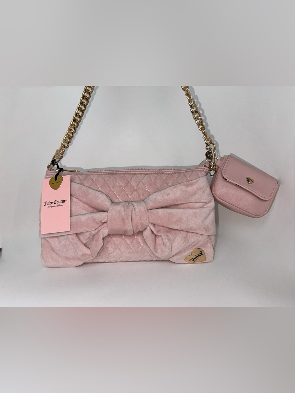 Juicy Courture PINK DIAMOND TIED WITH A BOW SHOULDER BAG